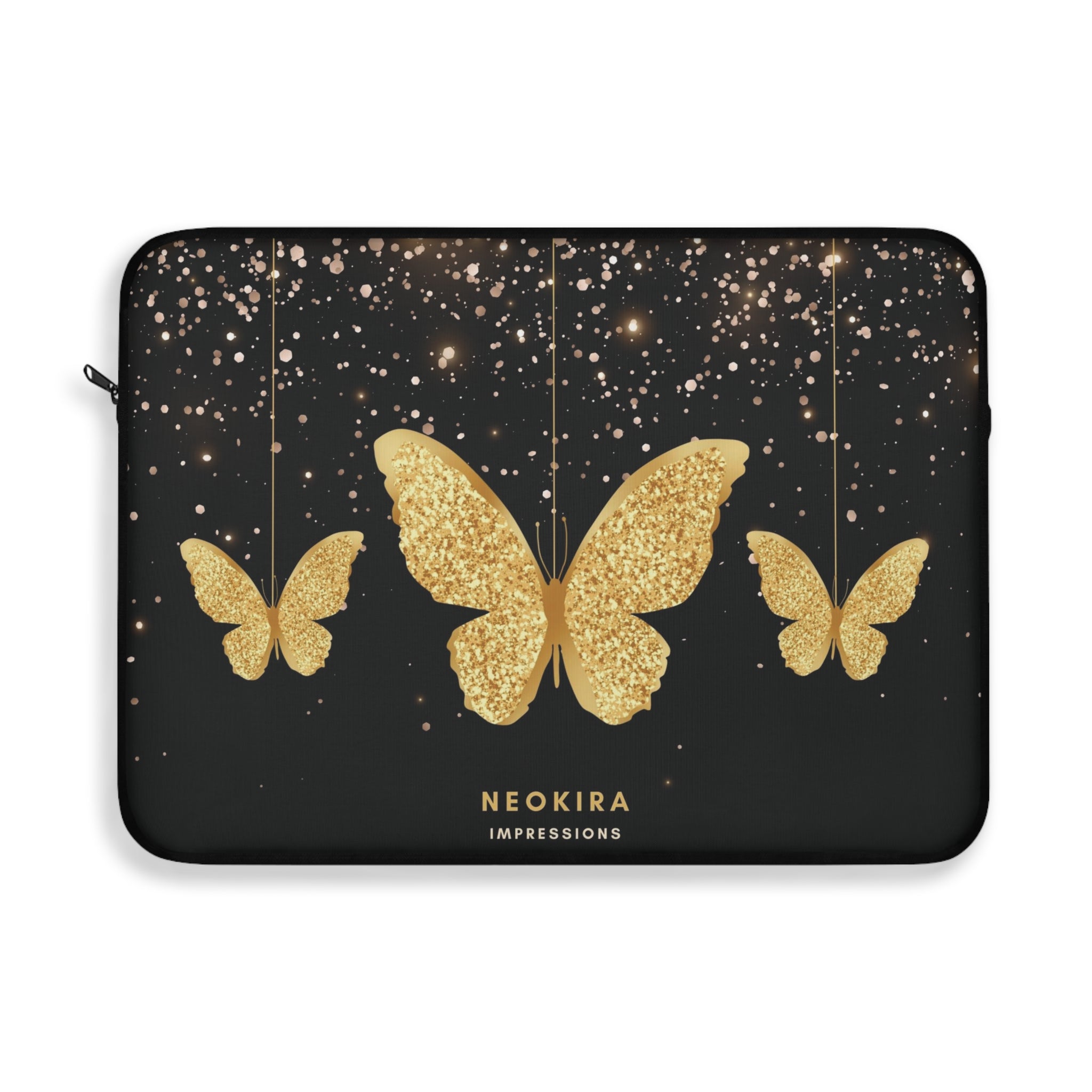 GOLDEN BUTTERFLIES Laptop Sleeve Laptop Sleeve Printify 15