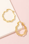 Fame Double Wavy Pincatch Hoop Earrings Hoops Trendsi   