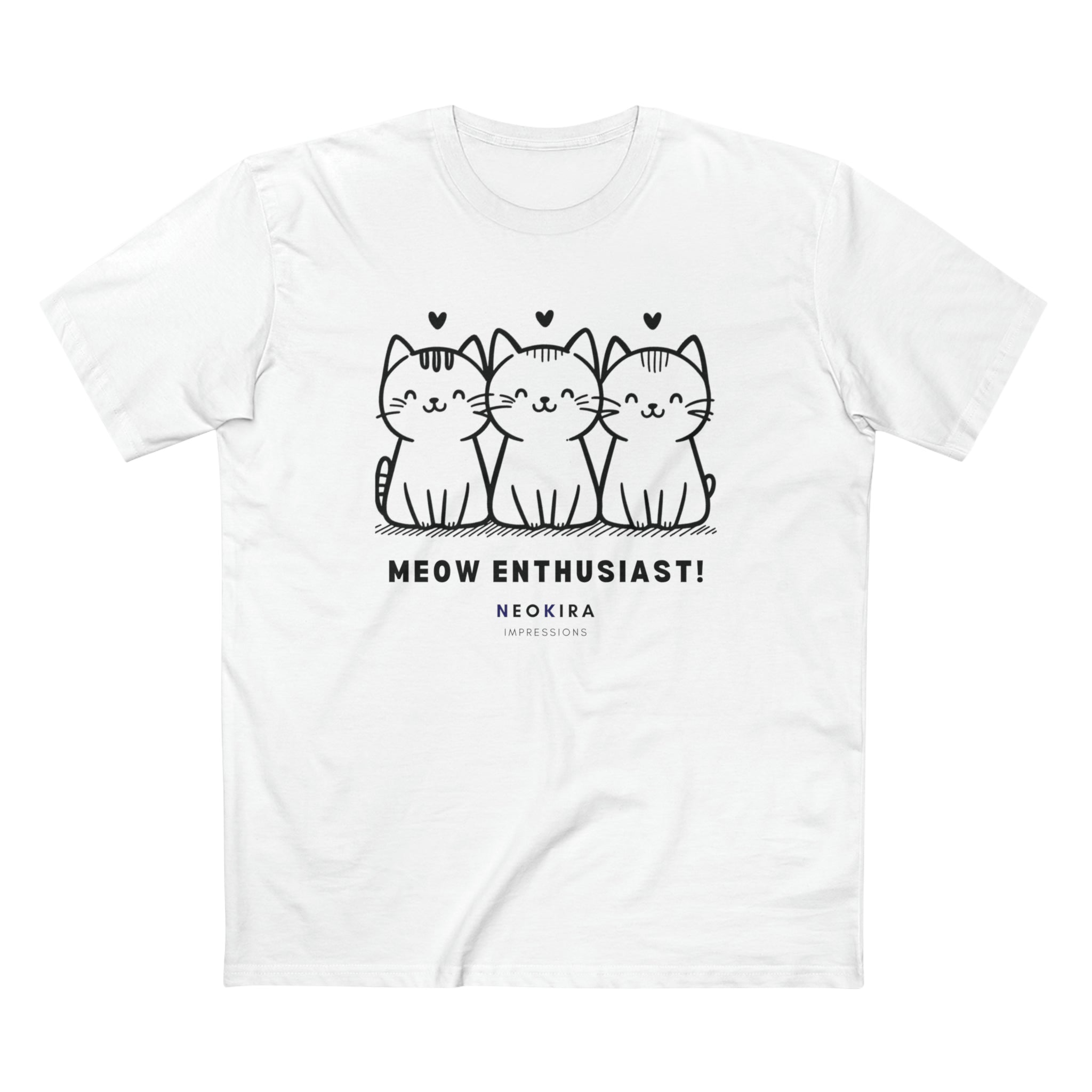 MEOW ENTHUSIAST Men's Staple Tee T-Shirt Printify White S 