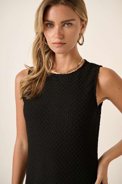 Mittoshop Side Slit Round Neck Sleeveless Dress - NeoKira Unlimited