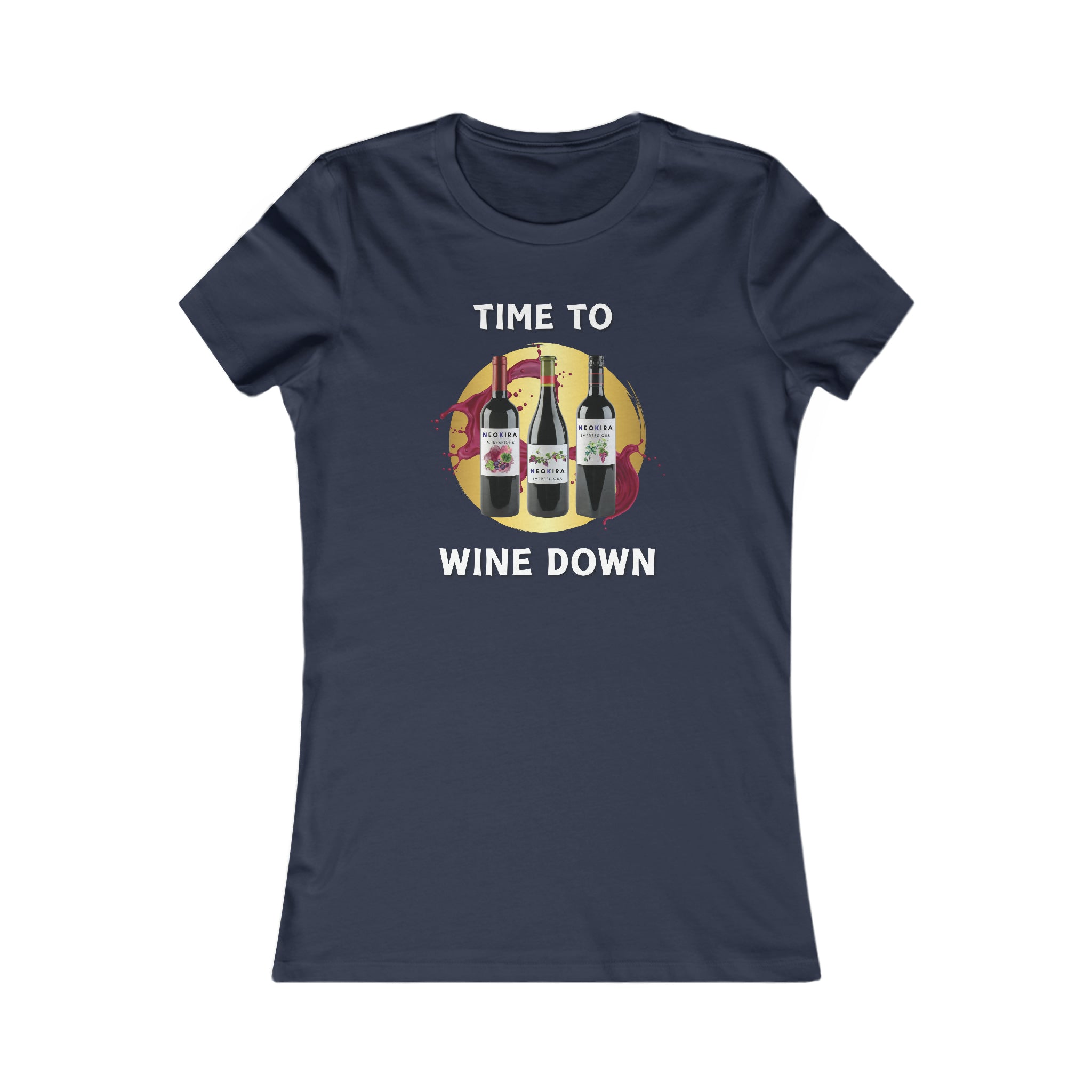 TIME TO WINE DOWN Women's Favorite Tee T-Shirt Printify S Navy 