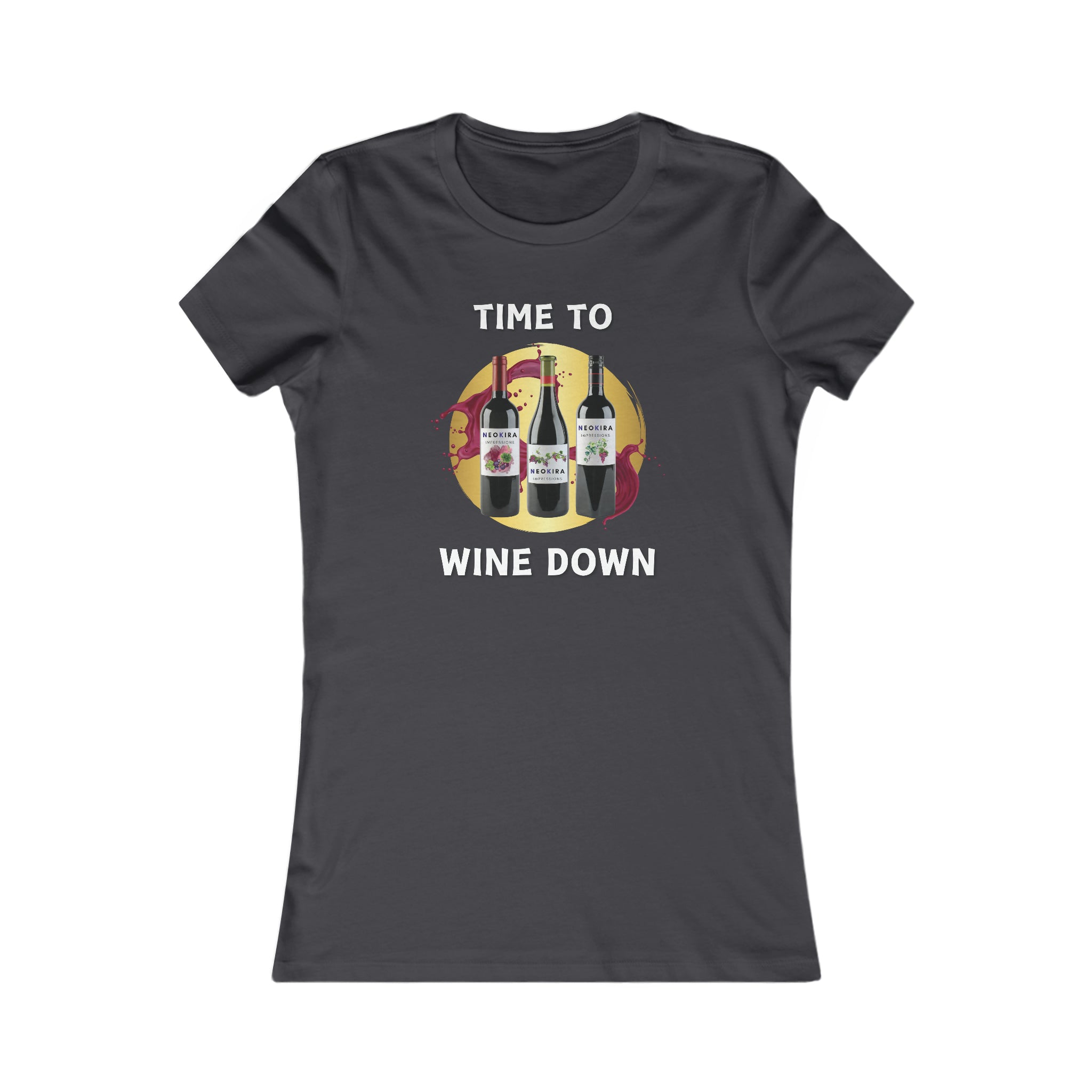 TIME TO WINE DOWN Women's Favorite Tee T-Shirt Printify S Dark Grey 