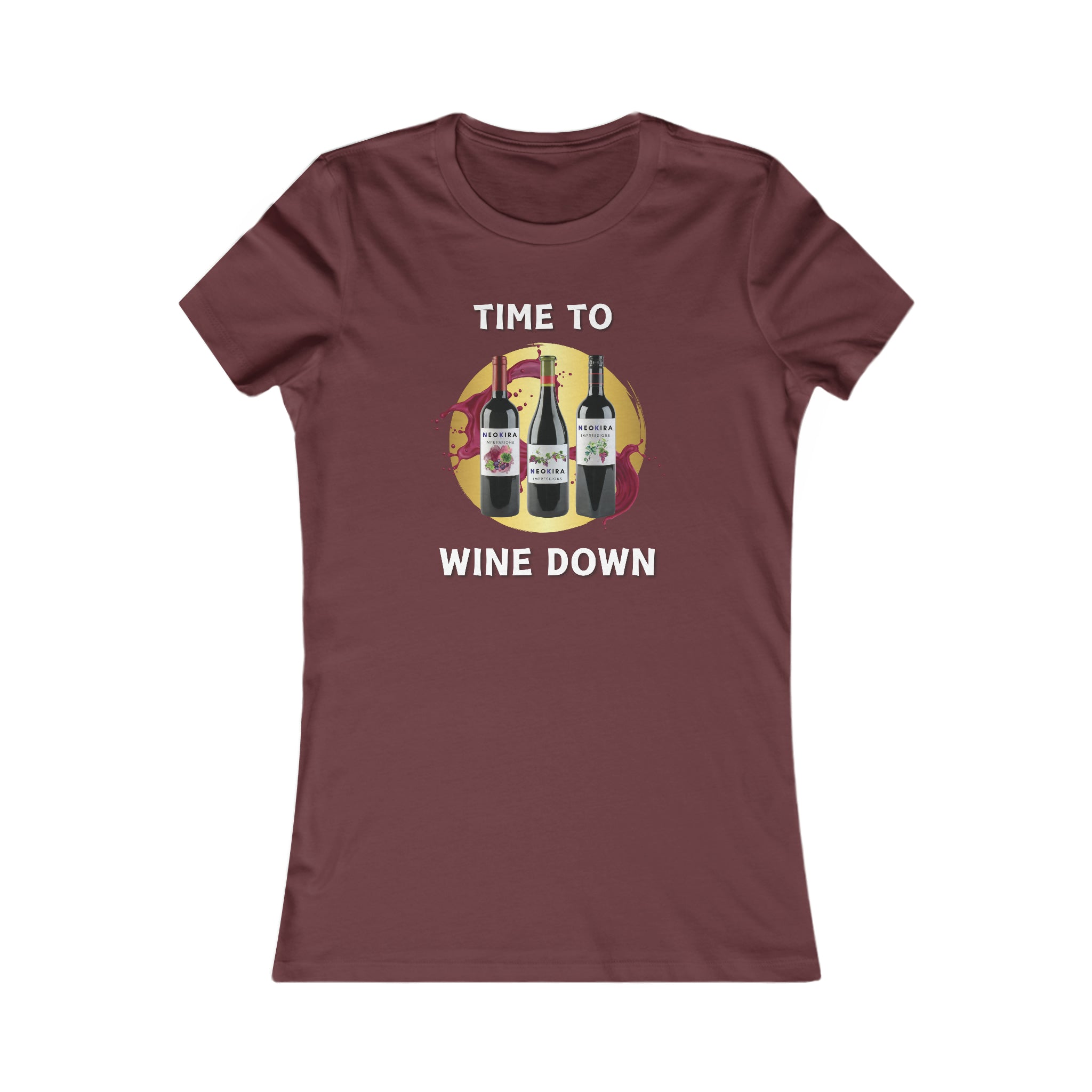 TIME TO WINE DOWN Women's Favorite Tee T-Shirt Printify S Maroon 