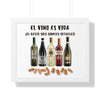 EL VINO ES VIDA Framed Horizontal Poster Poster Printify   