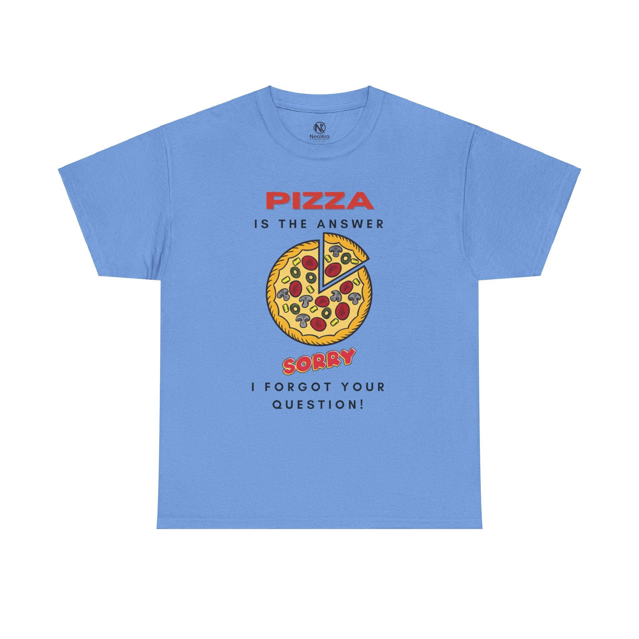 PIZZA IS THE ANSWER Unisex Heavy Cotton Tee T-Shirt Printify   