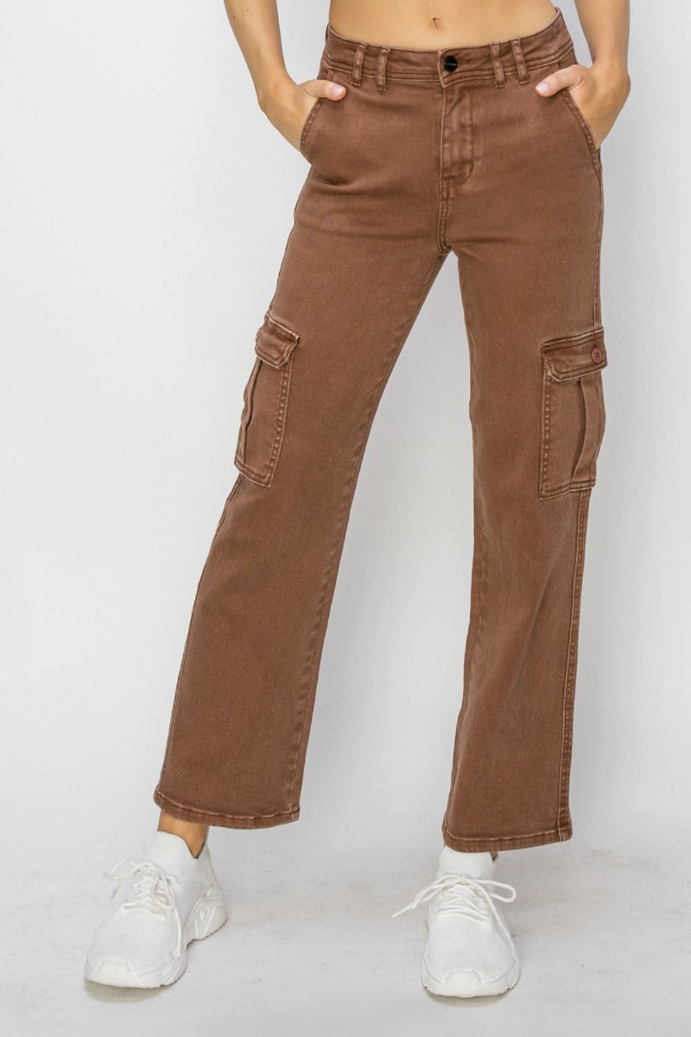 Risen Full Size High Rise Cargo Jeans - NeoKira Unlimited