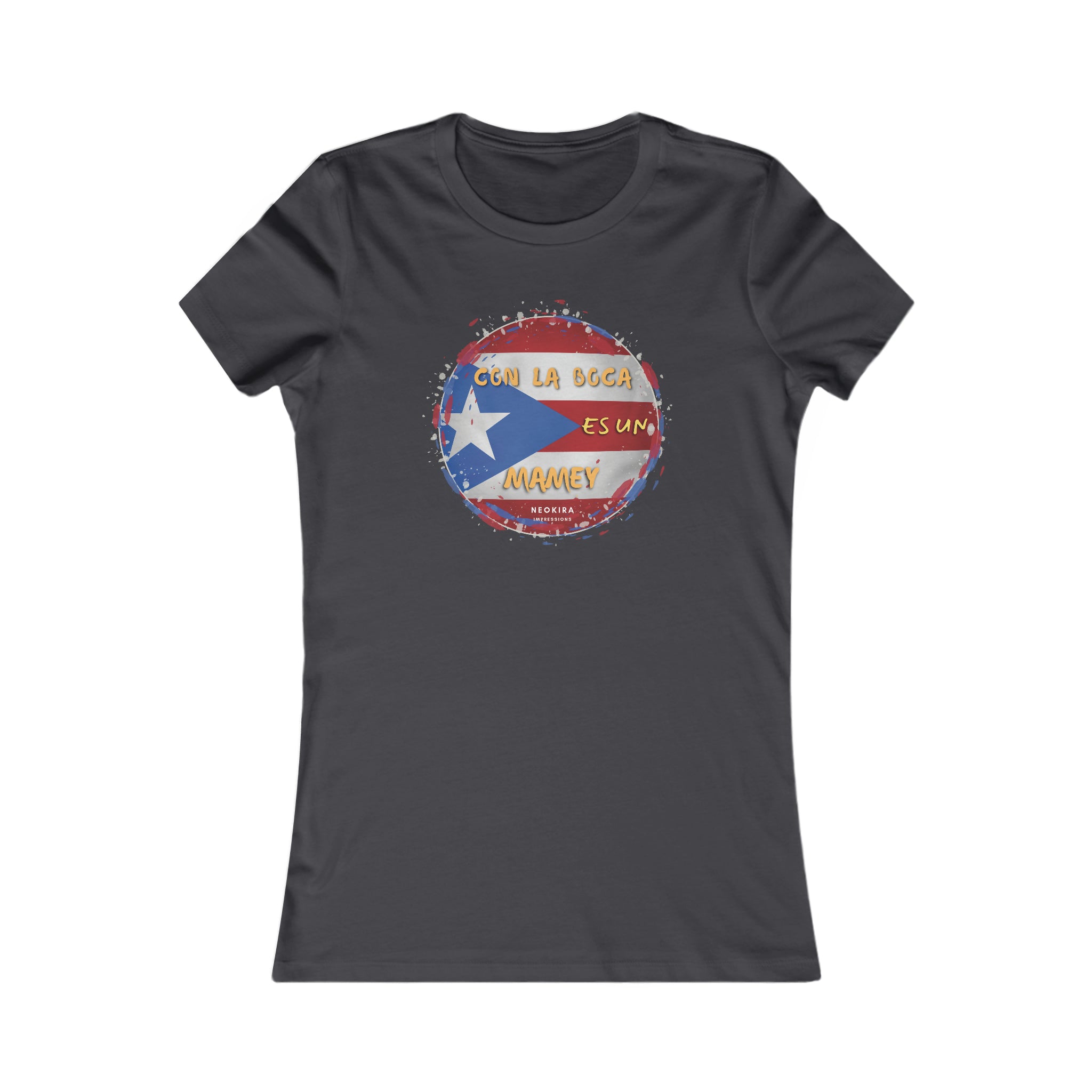 CON LA BOCA ES UN MAMEY Women's Favorite Tee T-Shirt Printify S Dark Grey 