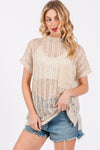 Ces Femme See Through Crochet Mock Neck Cover Up Cover Up Trendsi Oatmeal S 