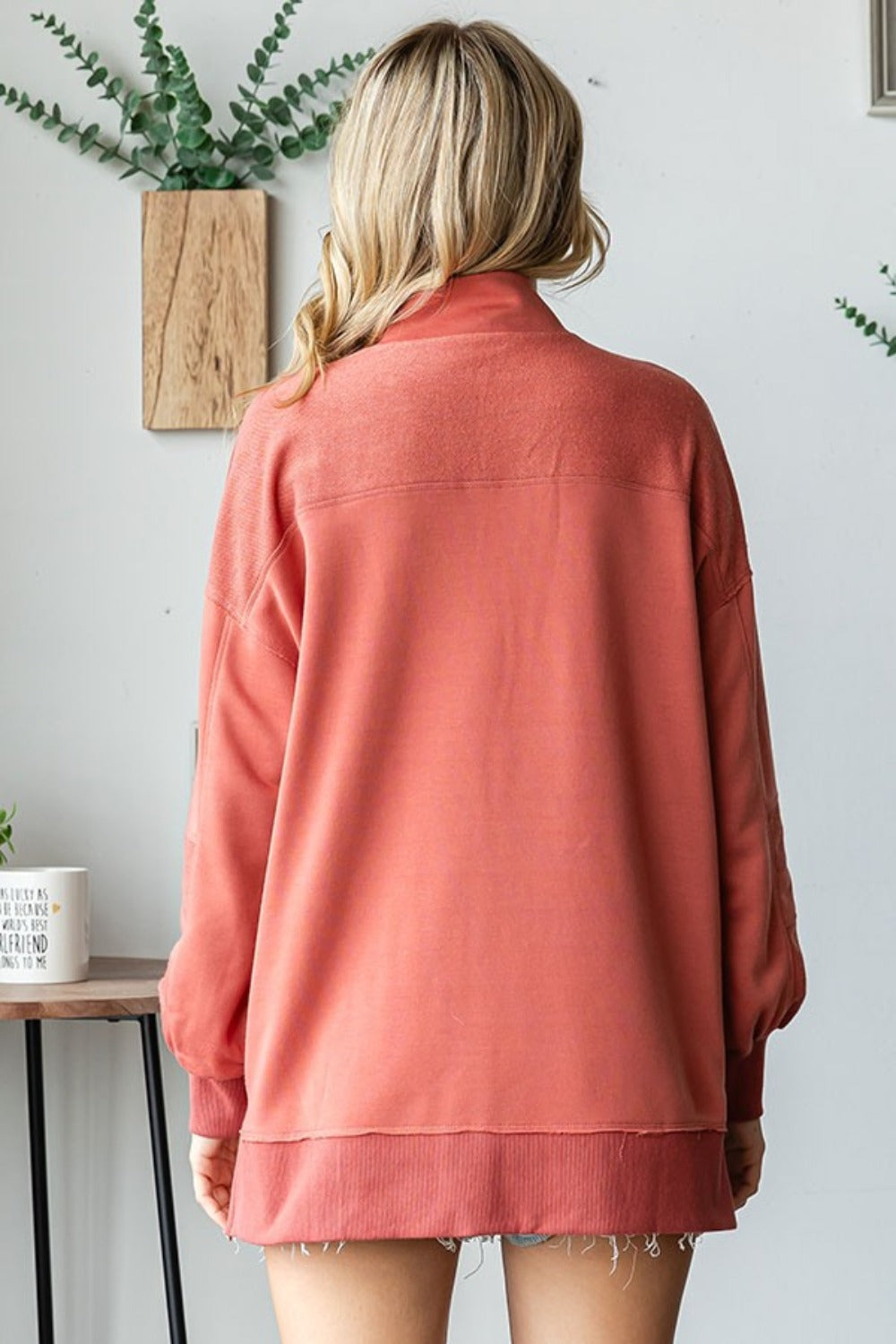 First Love Grommet Split Neck Kangaroo Pocket Sweatshirt - NeoKira Unlimited