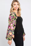 ODDI Full Size Floral Balloon Sleeve Blouse Blouse Trendsi   