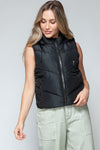 Snobbish Zip Up Quilted Hooded Vest Quilted Vest Trendsi   