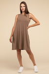 Sleeveless Flared Slip Summer Dress with Side Pockets Mini Dress ZENANA   