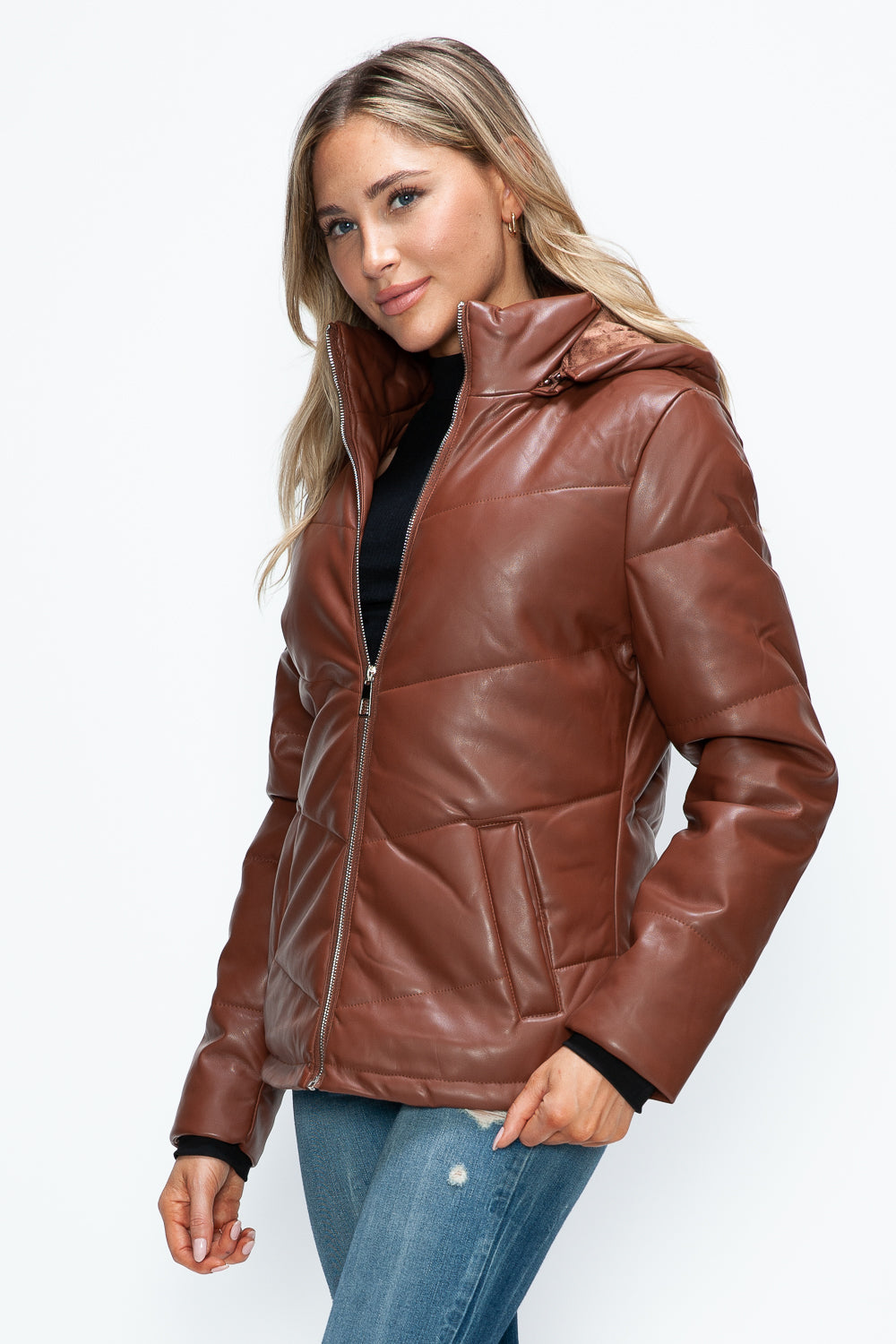 How Dare U Pocketed Zip Up Puffer Jacket with Removable Hood - NeoKira Unlimited