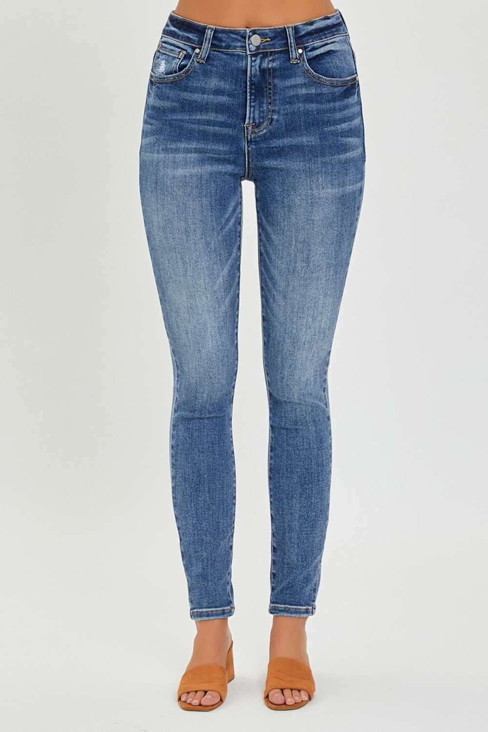 RISEN Full Size Mid Rise Ankle Skinny Jeans Jeans Trendsi   