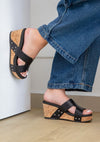 ALLYSON Wedge Sandals Maker's Shoes Black 6 