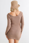 HERA COLLECTION Fluffy Bow Cut-Out Detail Long Sleeve Mini Dress Mini Dress Trendsi   