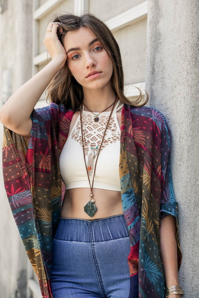 4 Layer Stone and Shell Bohemian Necklace - NeoKira Unlimited