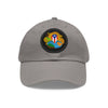 SOY DE AQUI Dad Hat with Leather Patch (Round) Caps Printify Grey / Black patch Circle One size