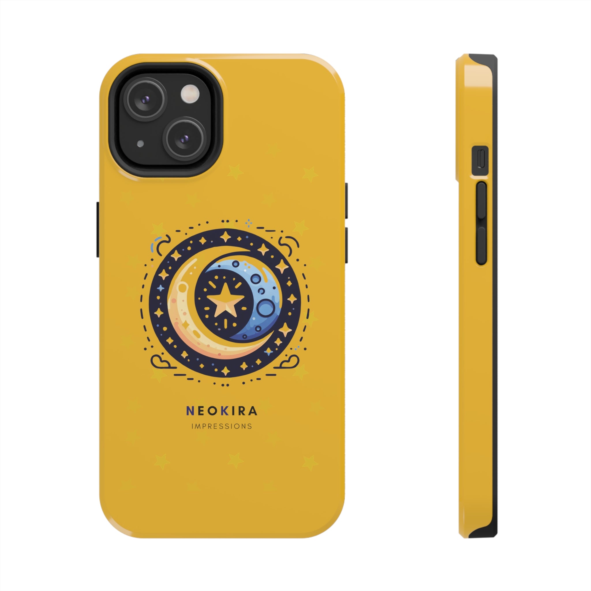 MOON AND STARS (YELLOW) Tough Phone Cases Phone Case Printify   