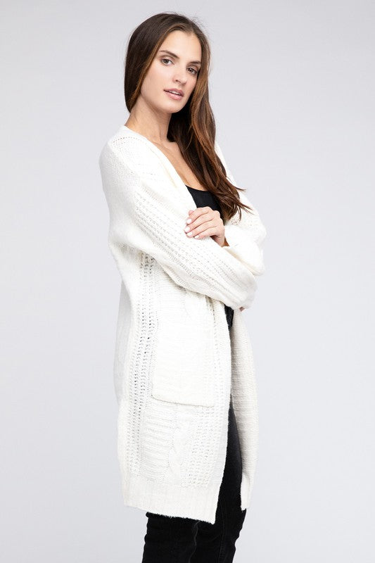 BiBi Twist Knitted Open Front Cardigan With Pockets Cardigan BiBi   