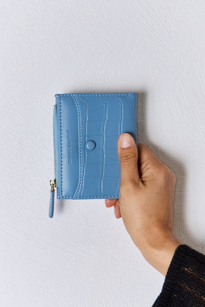 David Jones Texture PU Leather Mini Wallet Wallet Trendsi BLUE One Size 