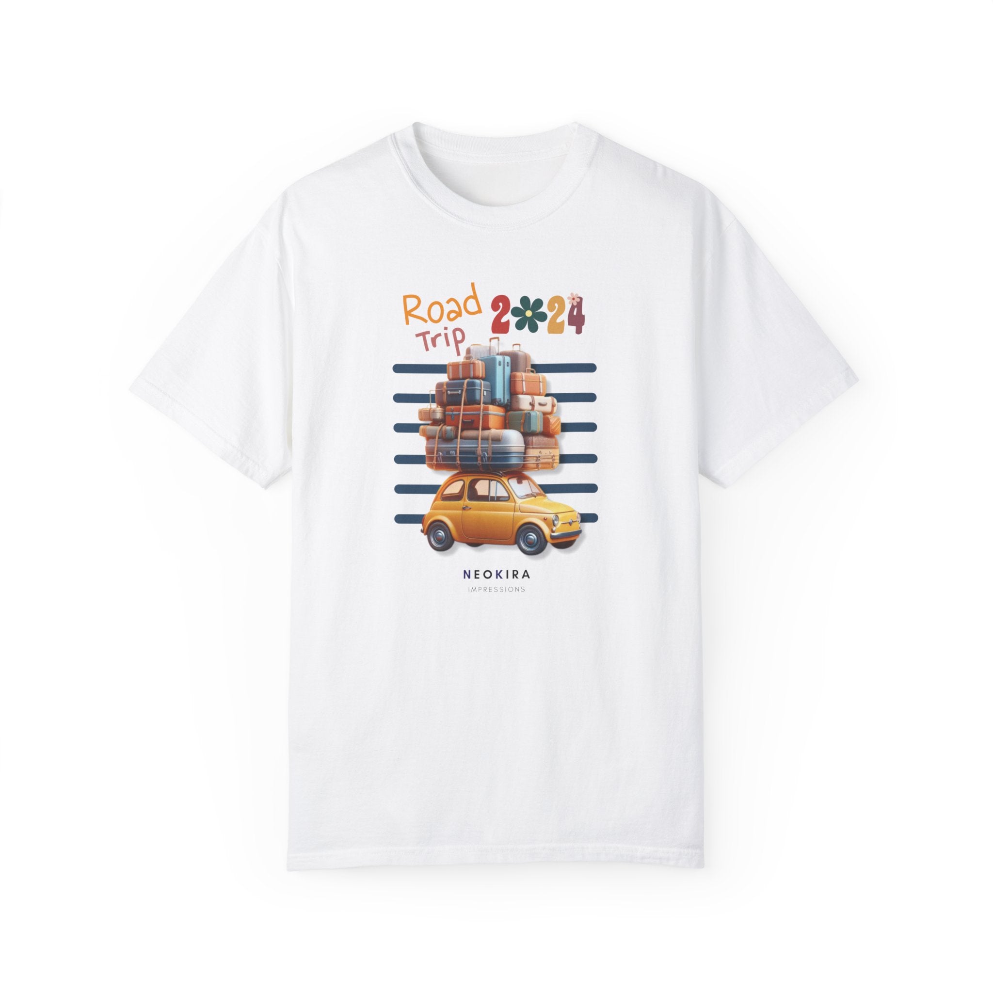 ROAD TRIP Unisex Garment-Dyed T-shirt T-Shirt Printify White S 