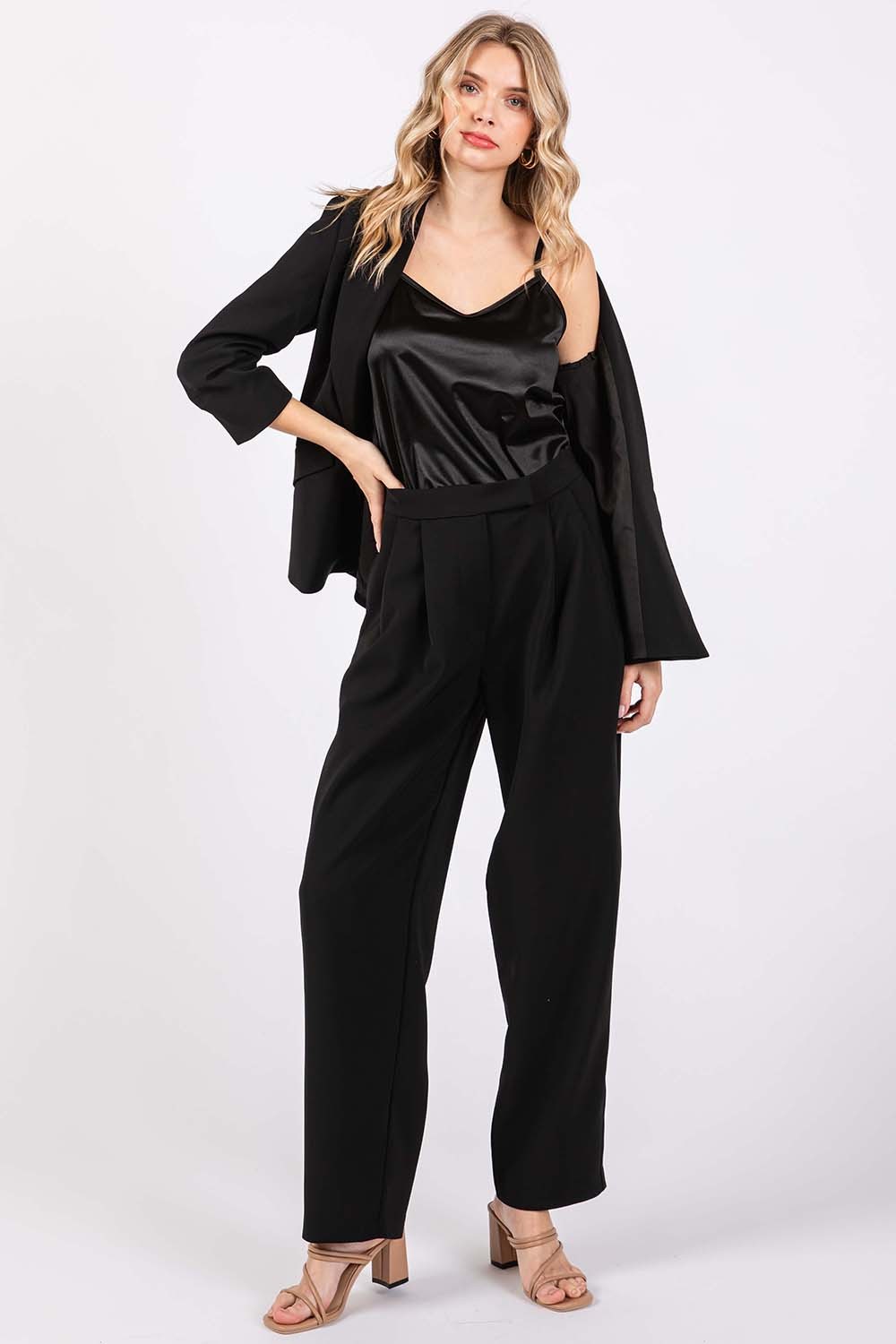 GeeGee High-Waisted Pleated Pants - NeoKira Unlimited