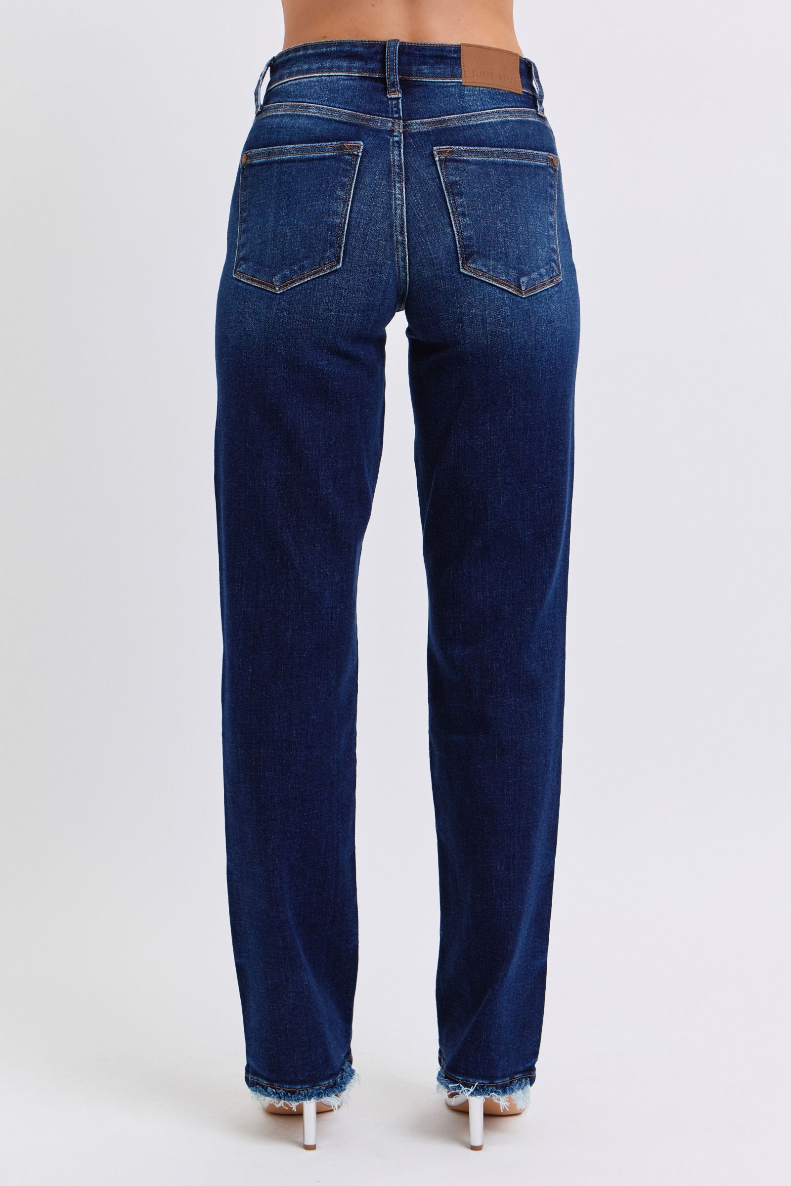 Judy Blue Full Size Raw Hem Straight Leg Jeans - NeoKira Unlimited