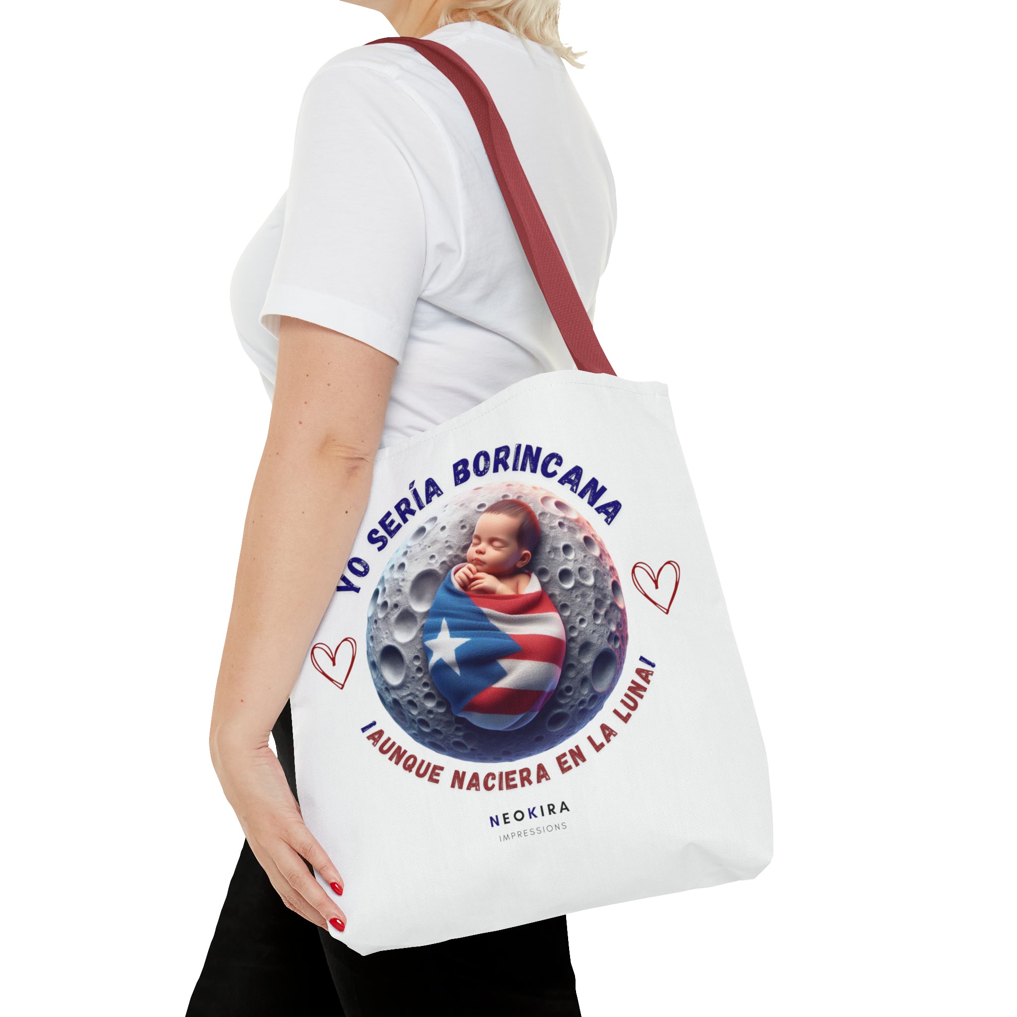 YO SERIA BORINCANA AUNQUE... Tote Bag Tote Bag Printify   