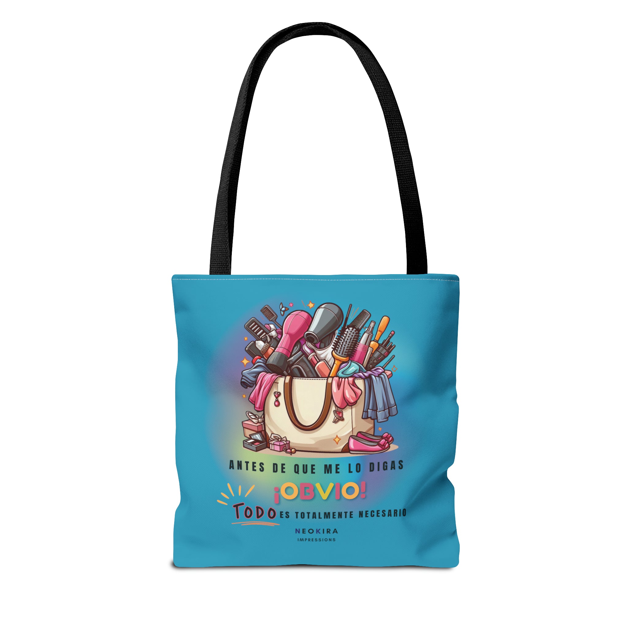 OBVIO QUE TODO ES NECESARIO (TURQUOISE) Tote Bag Tote Bag Printify   