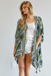 Printed Short Sleeve loose Kimono  Davi & Dani   