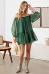 Le Lis Organza Off Shoulder Puff Sleeve Mini Dress Mini Dress Trendsi   