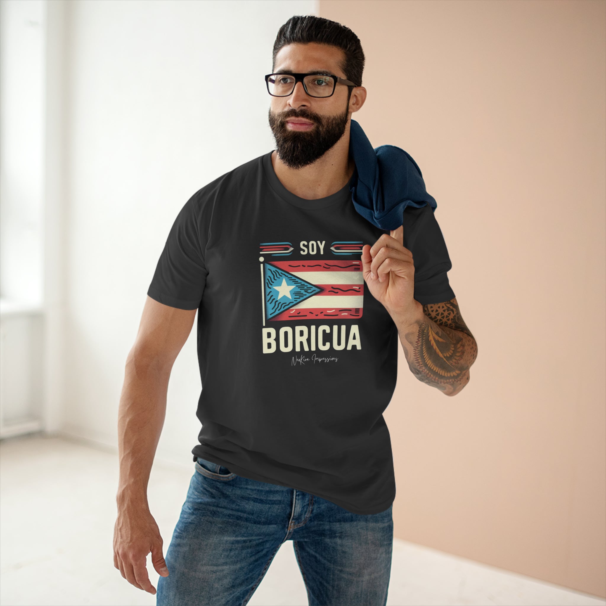 SOY BORICUA Men's Staple Tee T-Shirt Printify Black S 