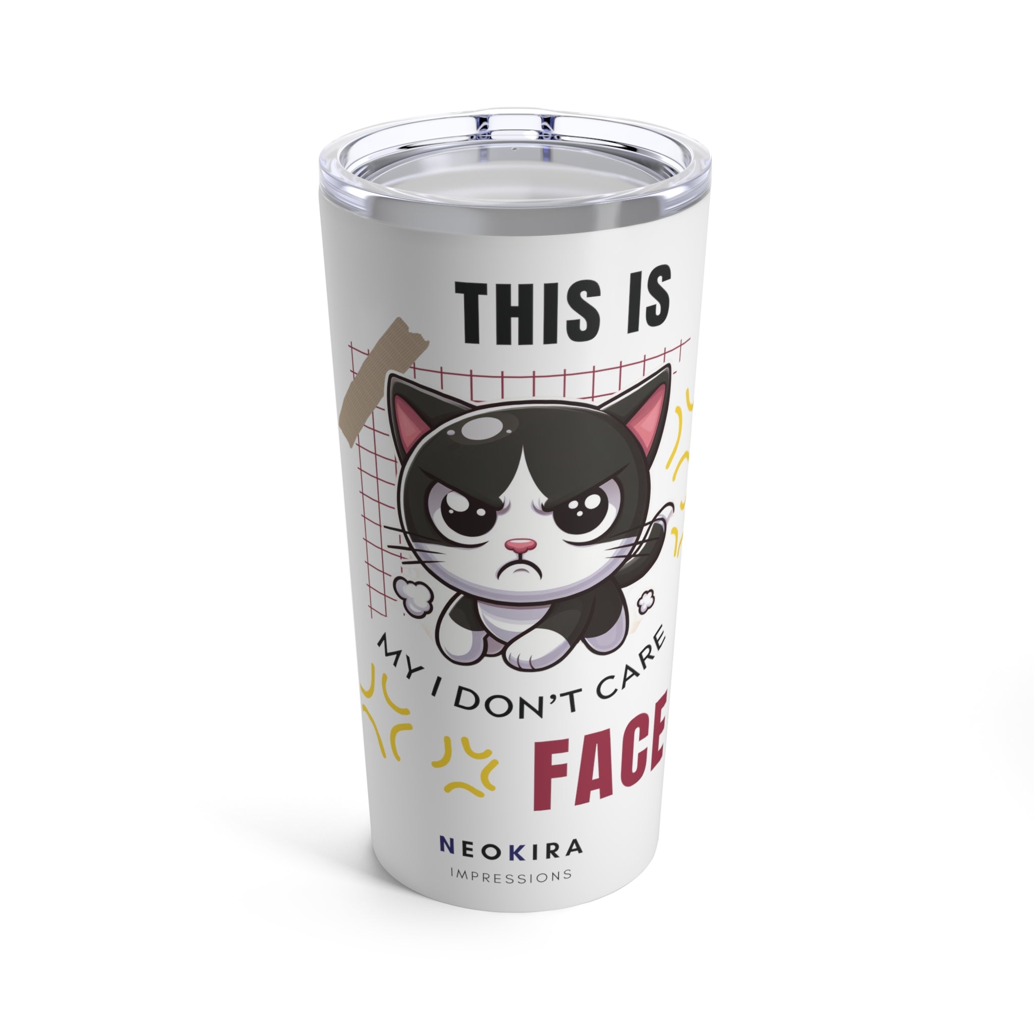 THIS IS MY I DON'T CARE FACE Tumbler 20oz 20 oz Tumbler Printify 20oz  