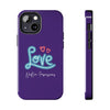 NEON LOVE PURPLE Tough Phone Cases Phone Case Printify   