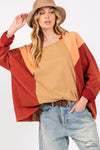 SAGE + FIG Mineral Wash Color Block Top Top Trendsi   