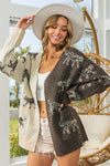 BiBi Open Front Long Sleeve Contrast Cardigan Cardigan Trendsi Oatmeal/Mocha S 