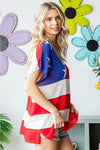 First Love Full Size USA Flag Drop Shoulder Knit Top Top Trendsi   