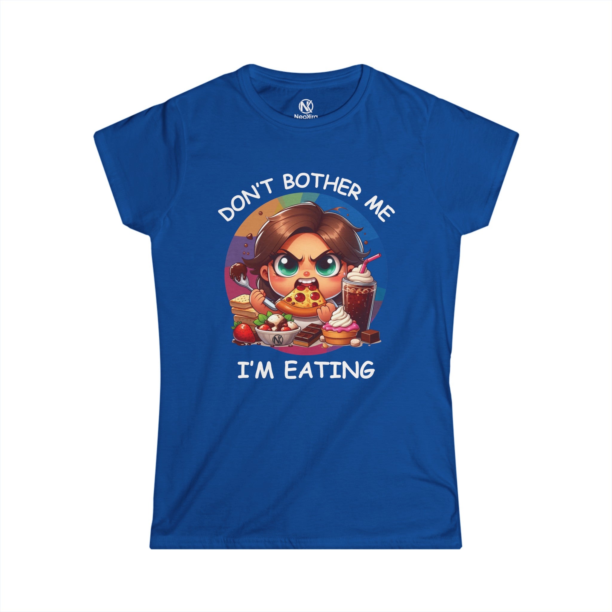 DON'T BOTHER ME I'M EATING Women's Softstyle Tee T-Shirt Printify Royal S 