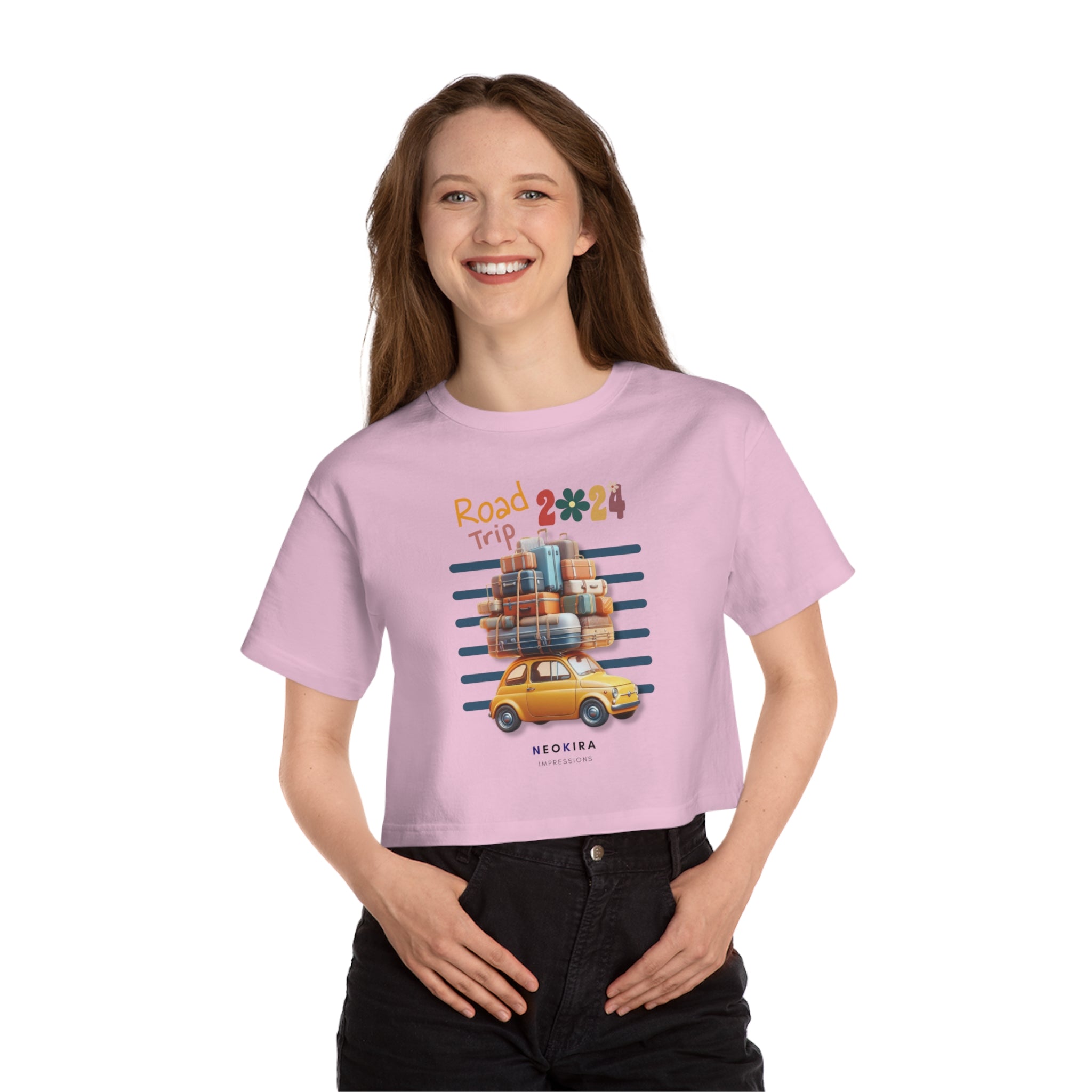 ROAD TRIP... Champion Women's Heritage Cropped T-Shirt Crop Tee Printify   