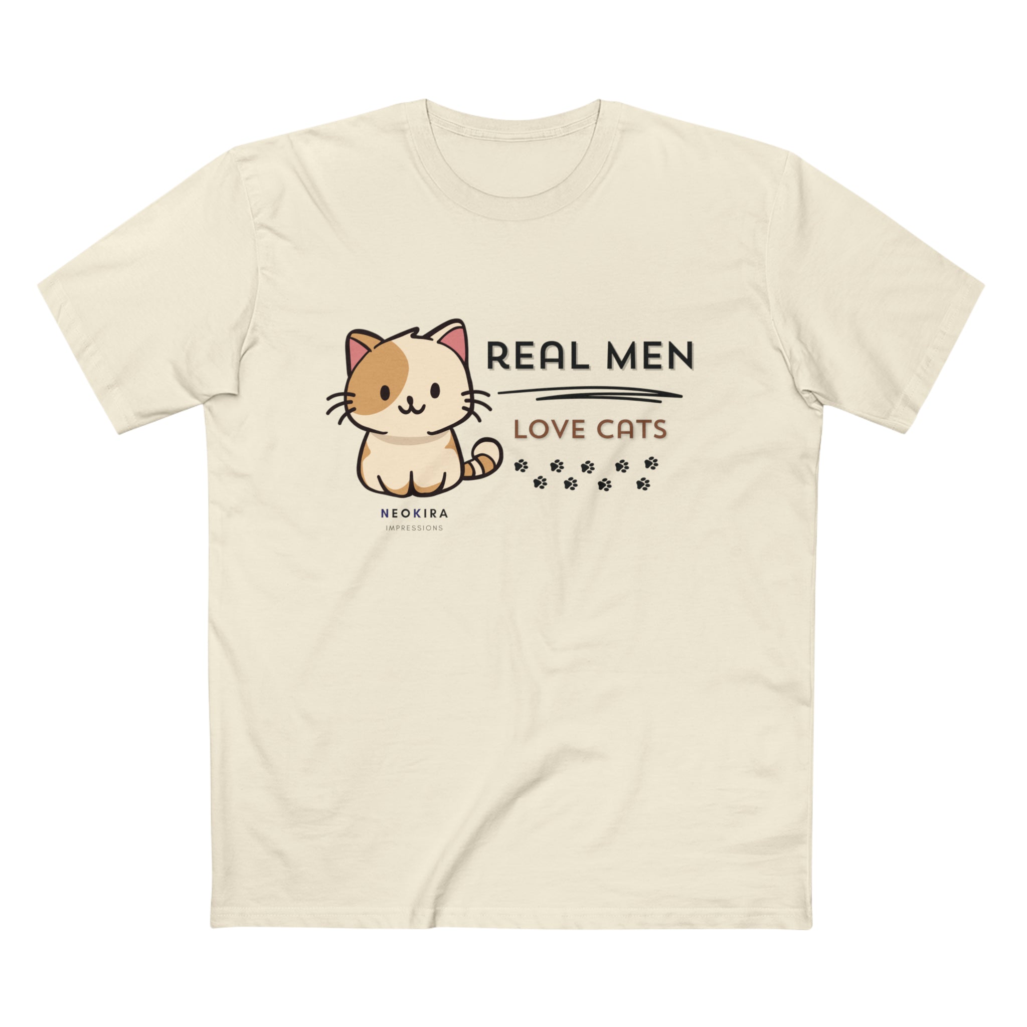 REAL MEN LOVE CATS Men's Staple Tee T-Shirt Printify Natural S 