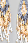 Fame Seed Beaded Fringe Drop Earrings Fringe Earrings Trendsi   