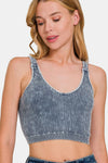 Zenana Washed Ribbed Cropped V-Neck Tank Crop Tank Trendsi Blackberry S/M 