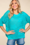 Haptics Floral Crochet Side Slit Knit Top Top Trendsi Mint S 