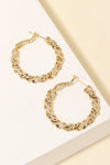 Fame Double Twist Chain Latch Hoop Earrings Hoops Trendsi   