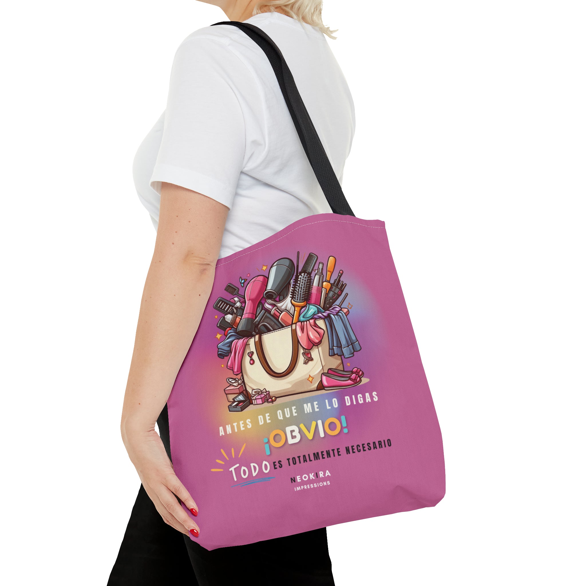 OBVIO QUE TODO ES NECESARIO (PINK) Tote Bag Tote Bag Printify   