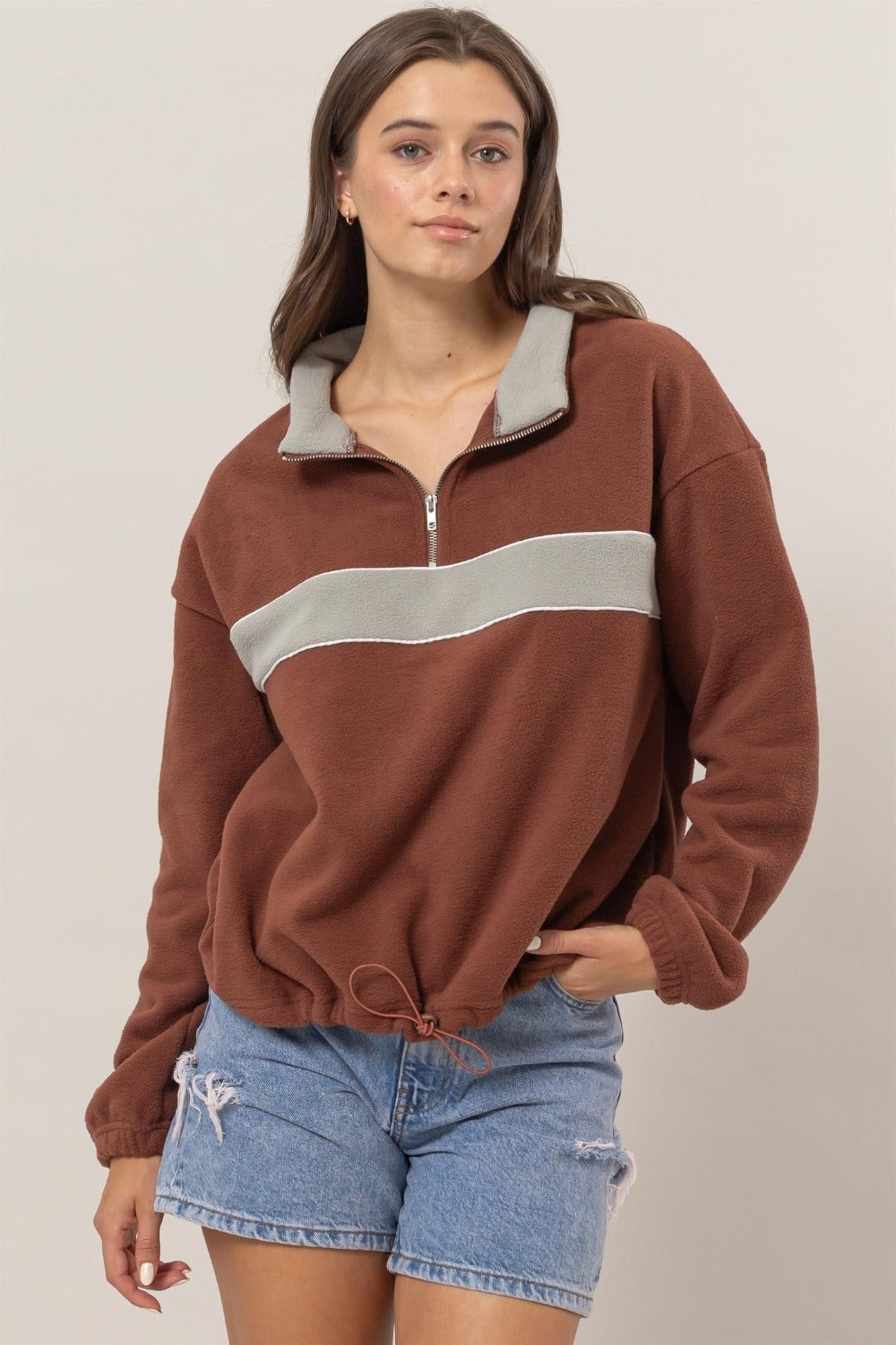 HYFVE Fleece Color Block Half Zip Sweatshirt - NeoKira Unlimited