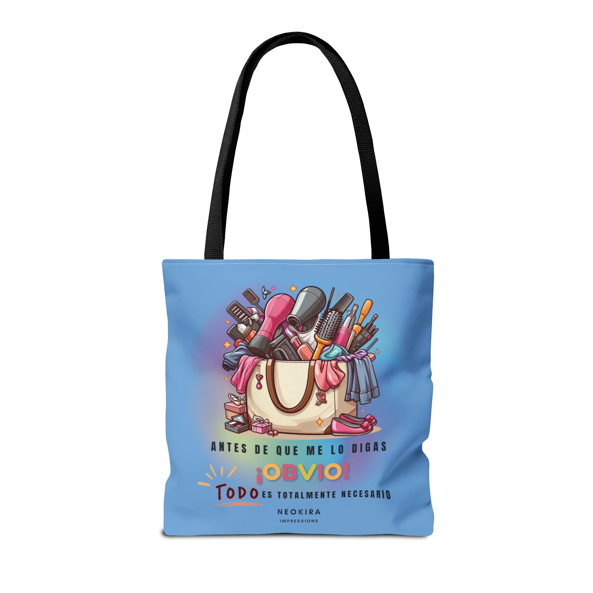 OBVIO QUE TODO ES NECESARIO (LIGHT BLUE) Tote Bag Tote Bag Printify   