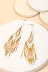 Fame Seed Beaded Fringe Drop Earrings Fringe Earrings Trendsi   