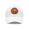 TIME TO WINE DOWN Dad Hat with Leather Patch (Round) Caps Printify White / Light Brown patch Circle One size